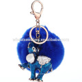 Vente en gros Rabbit Fur Ball Keychain mix Couleurs 8CM Metal Geniune Fur Ball Keyring Bag Charm